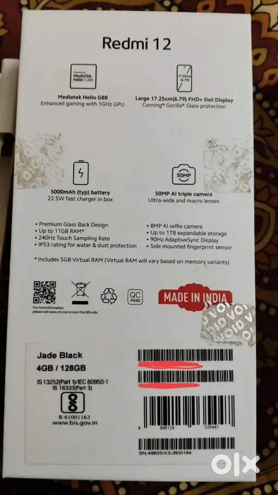 Redmi 12 for sale (2 years old )