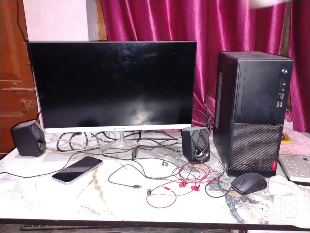 Pc full setup leveno i5 7 gen lapcare monitor