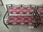 Stainless Steel Sofa Set – 4-Seater + 2 Single Sofas – Good Condition,