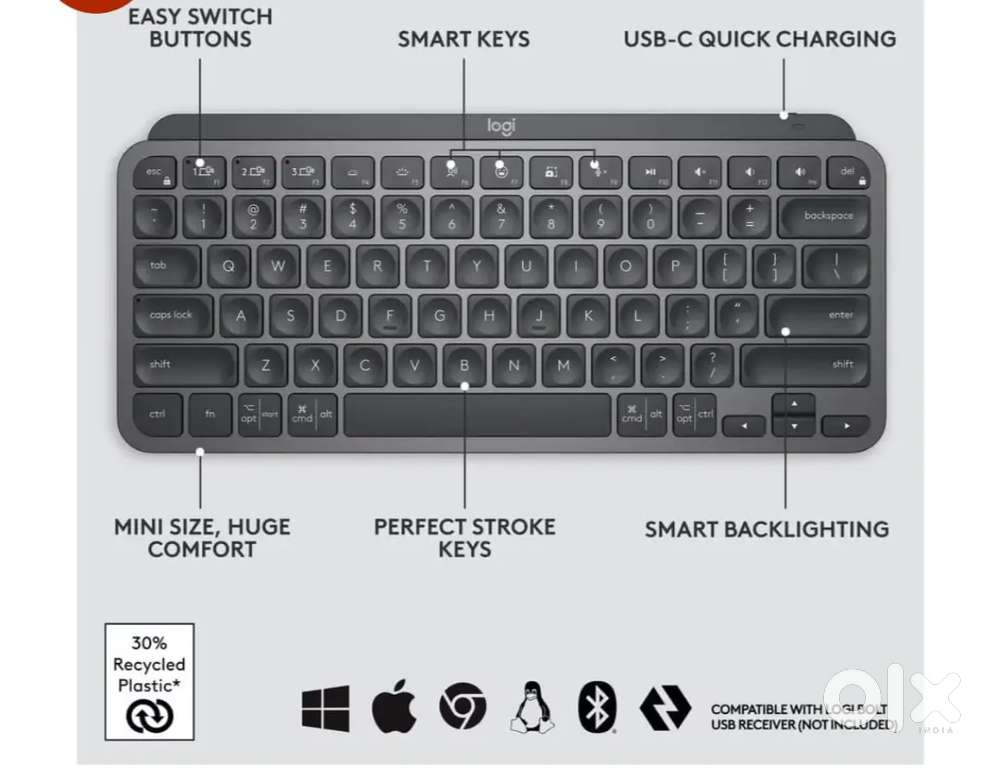 Logitech MX Keys advanced illuminated wireless keyboard for sale