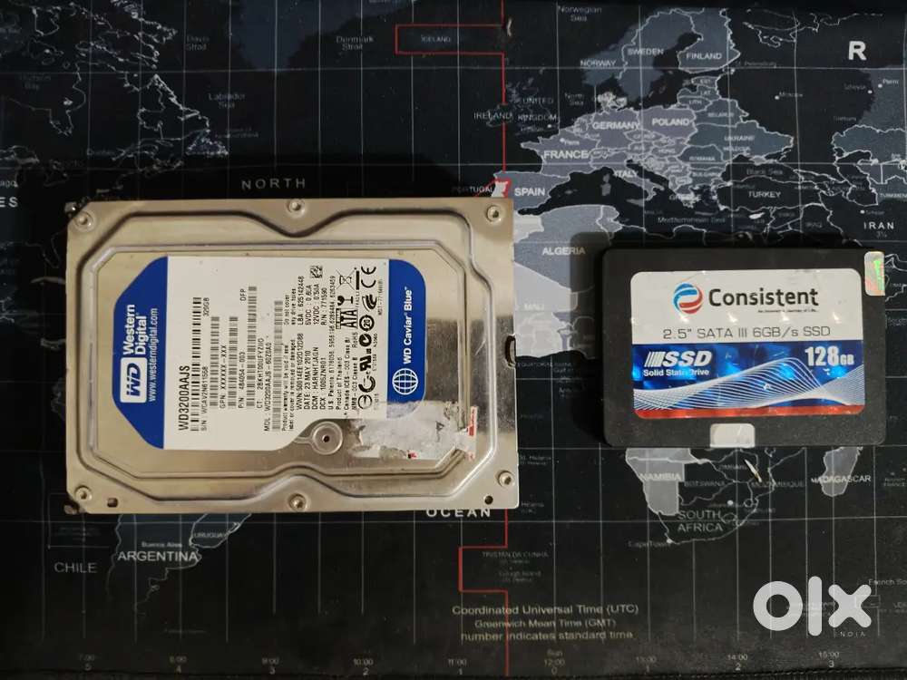 128GB consistent ssd, WD blue 320GB hdd