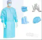Disposable PPE Kit Coverall Gown, Hand Gloves, Face Shield, 3 PLY Face