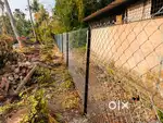Chain link, barbed wire with TATA wiron and slab wall