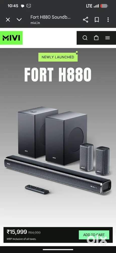 5.2 Dolby studio sound bar with 2 sub woofers and 2 side speakers