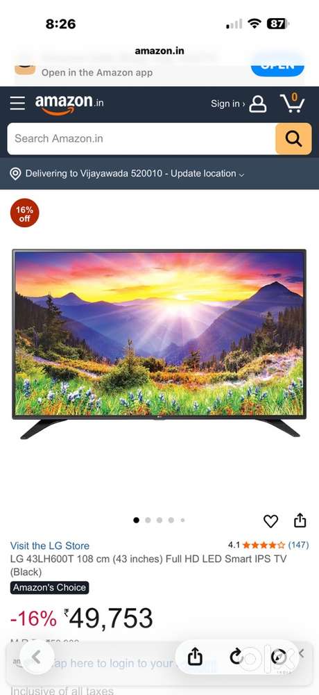 LG 43LH600T 108 cm (43 inches) Full HD LED Smart IPS TV