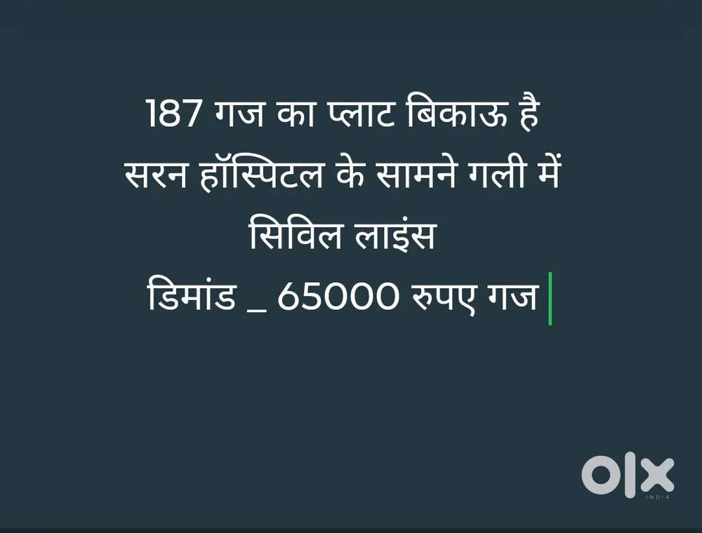 प्लाट बिकाऊ है 187 गज
