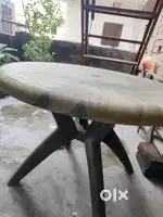 Wooden bed+Single ply folding bed+round fiber table