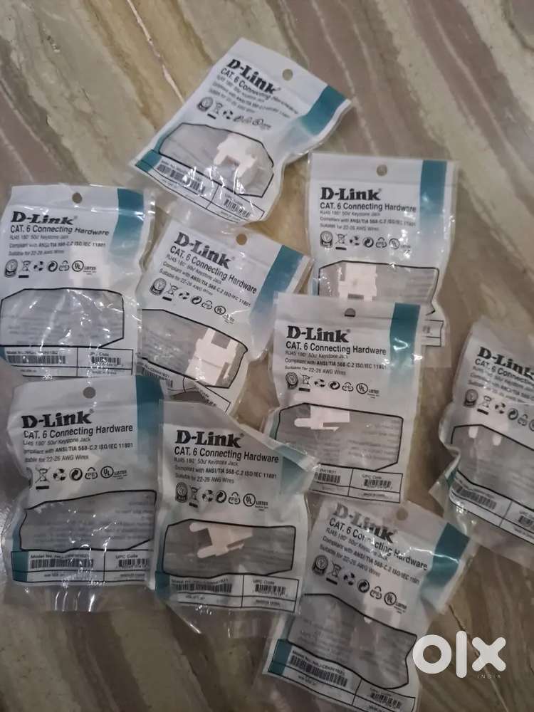 D-Link RJ45 Cat 6 I/O  Keystone Module Punch Down White Connector