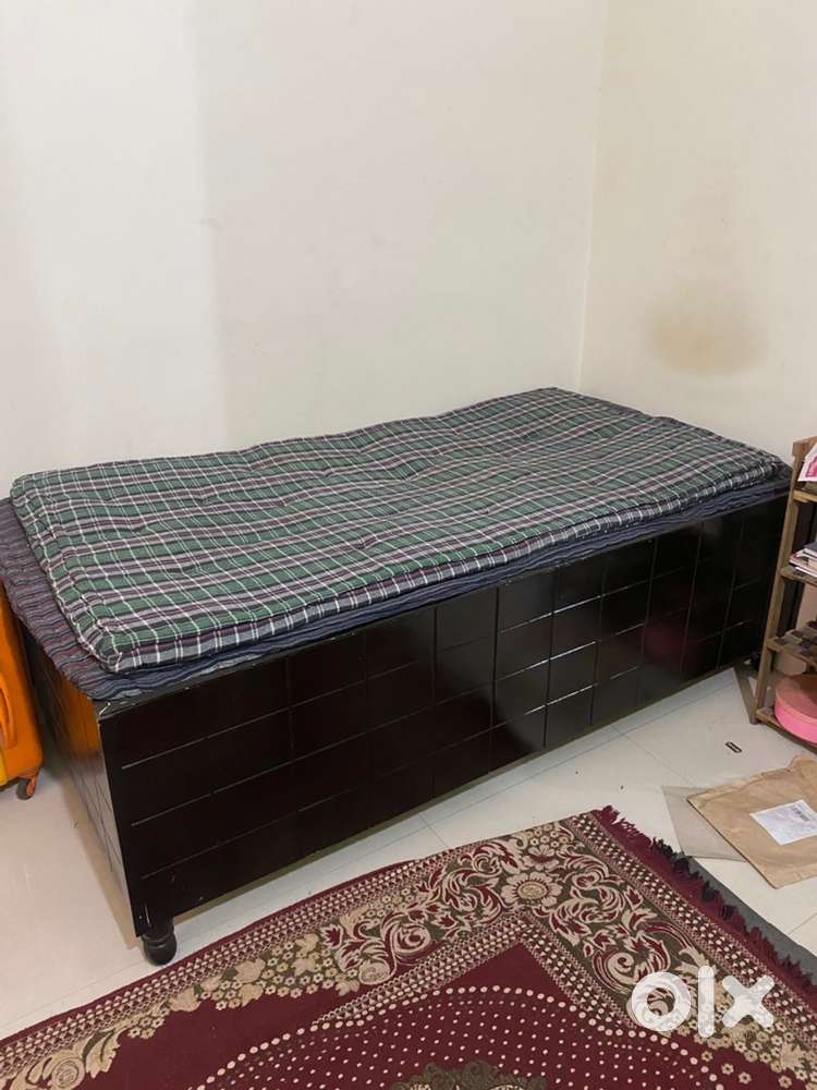 Single person Box Bed for sale along with matress