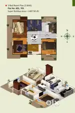 3BHK Flat for Sale in Group Housing Society