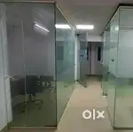 Used Office glass partition. Toughend glass work