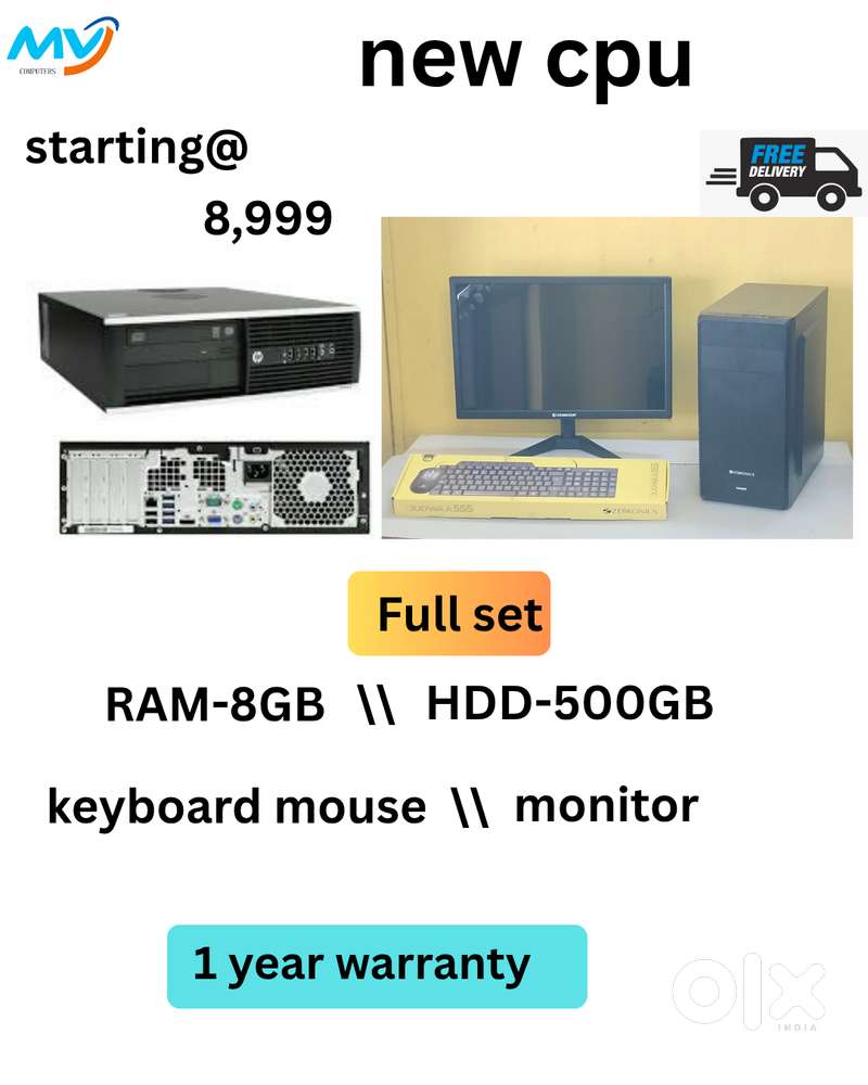 Full Set  CPU = Branded  Monitor  Keyboard Mouse