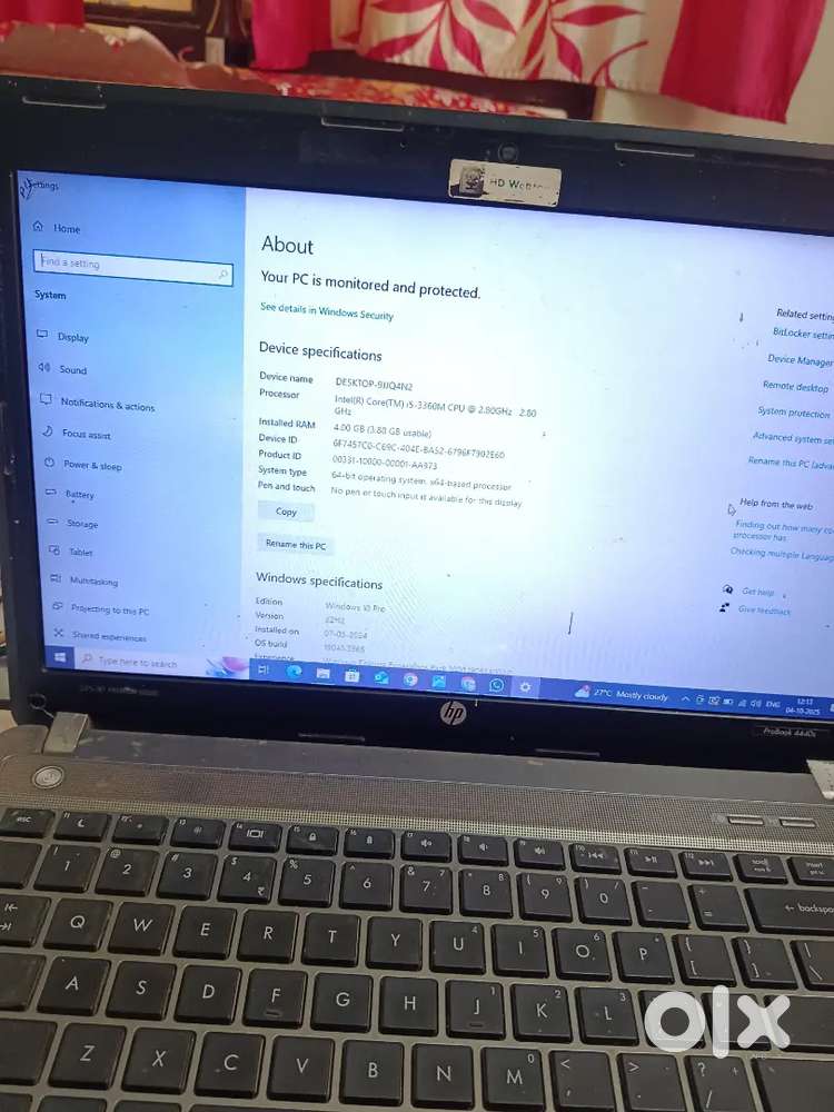 Hp laptop used