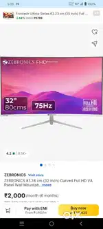 Zebronic monitor 32 inch Coverd
