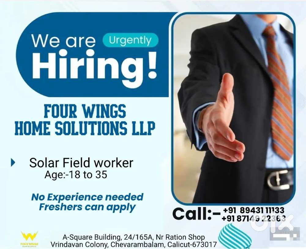 Solar Technician Required Freshers can Apply
