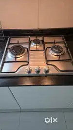 Used working faber 3 burner steel electric hob