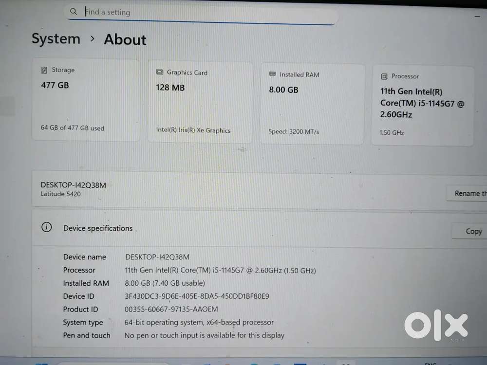 Dell Latitude 5420 8GB RAM SSD