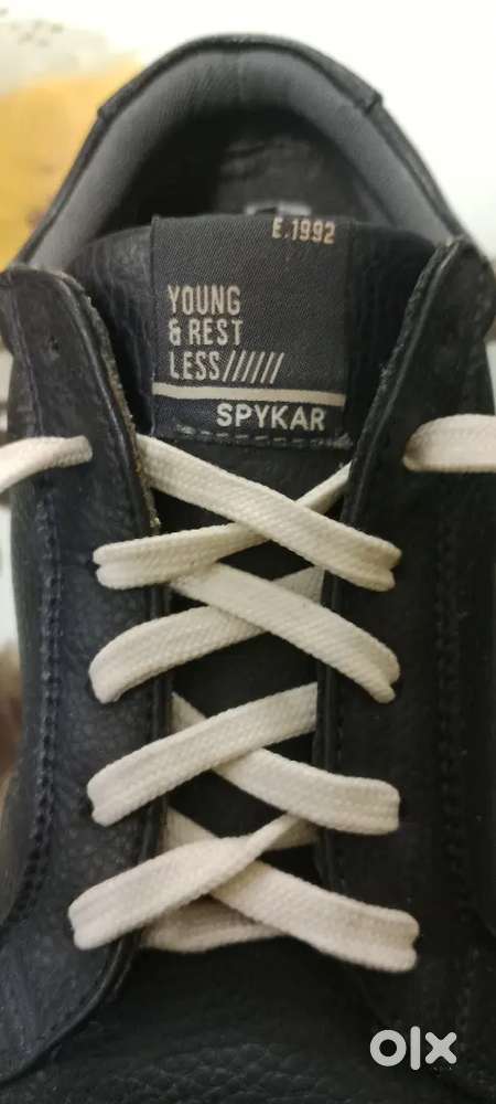 ORIGINAL SPYKAR Dark Blue Leather Sneakers (Less Used) UK Size:8