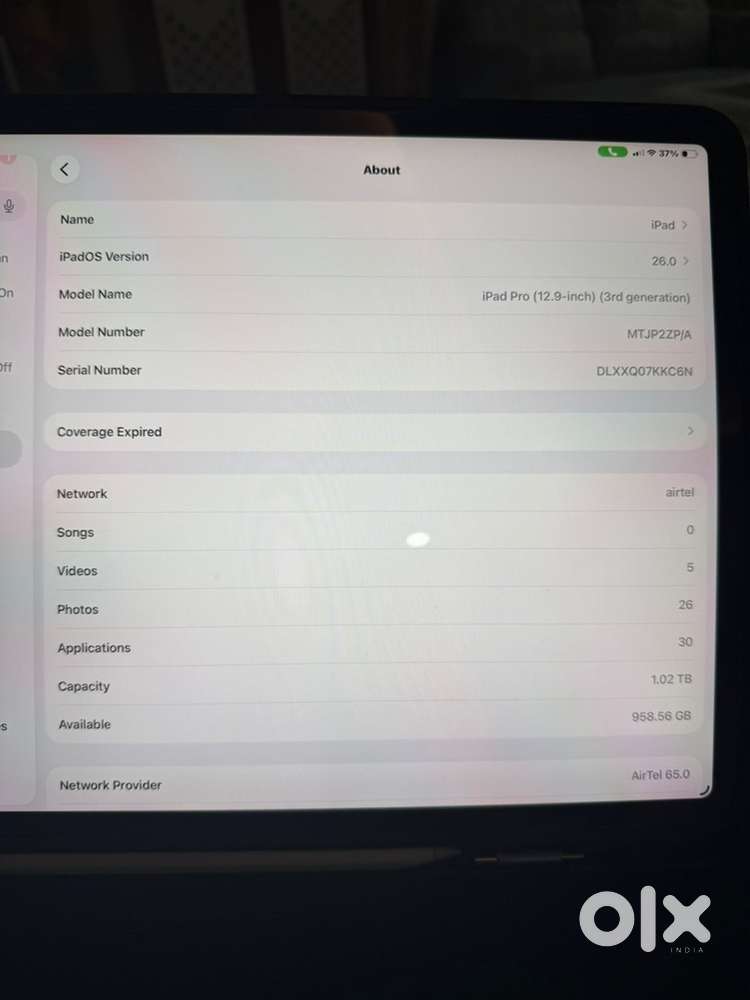 Ipad Pro 12.9 inch Cellular & wifi 1TB 3rd Gen