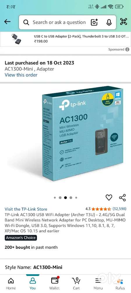 TP link Wi-Fi adaptor /card and blutooth 5.0 adaptor