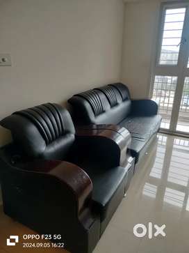 Wooden sofa and tv table set