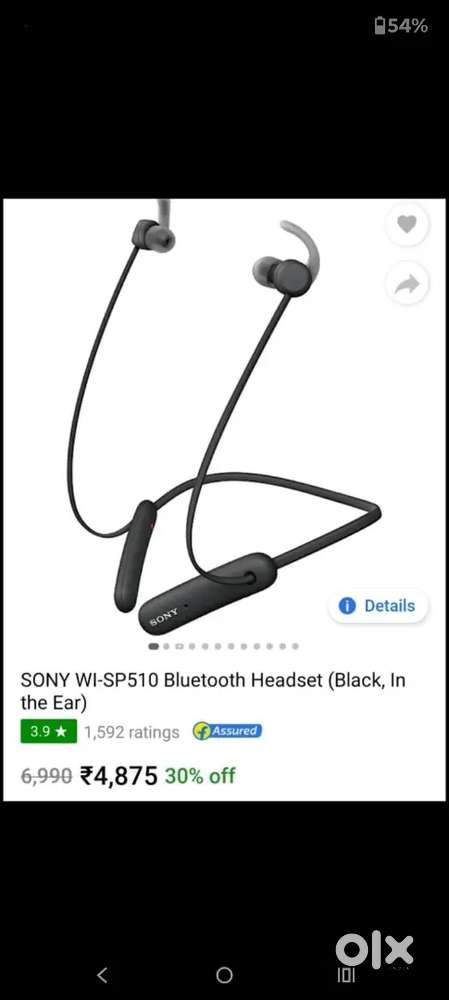 Sony Sp510 Sports Bluetooth neckband MRP 7000 selling mine for 2800