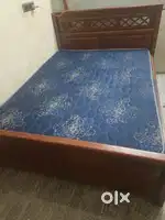 Queen  size teak wood cot with storage box