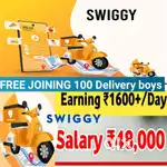 FREE JOINING 100 Delivery boys SWIGGY Food Delivery jobs