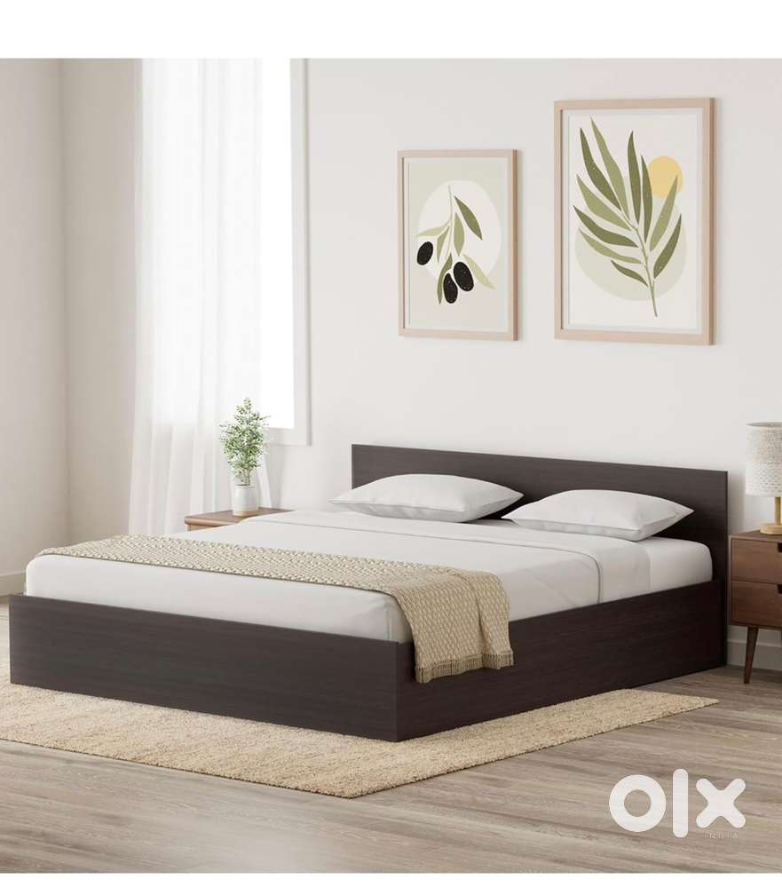 King Size bed with Storage.   Free Fridge