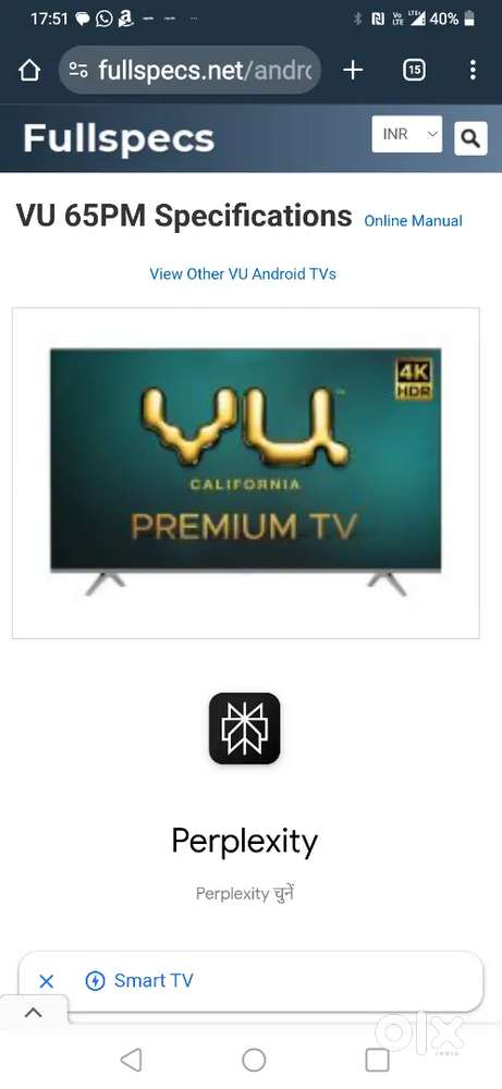 Vu Tv. 65 inch model 65pm