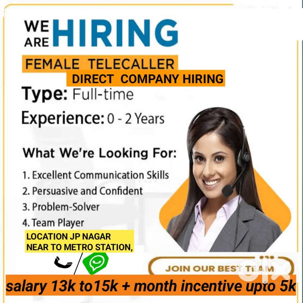 Telecaller job only (Female Telecaller wanted) immediate