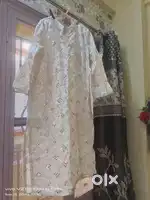 White mirror work kurti