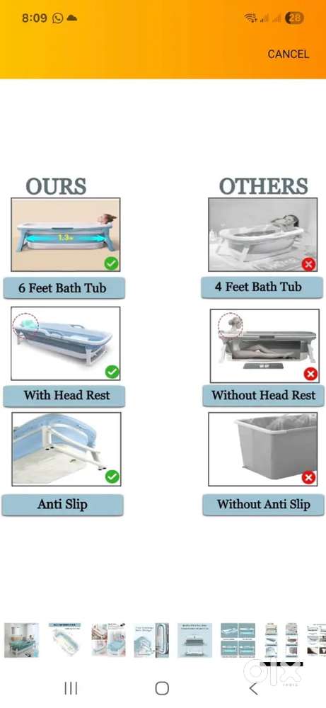 Foldable bath tub