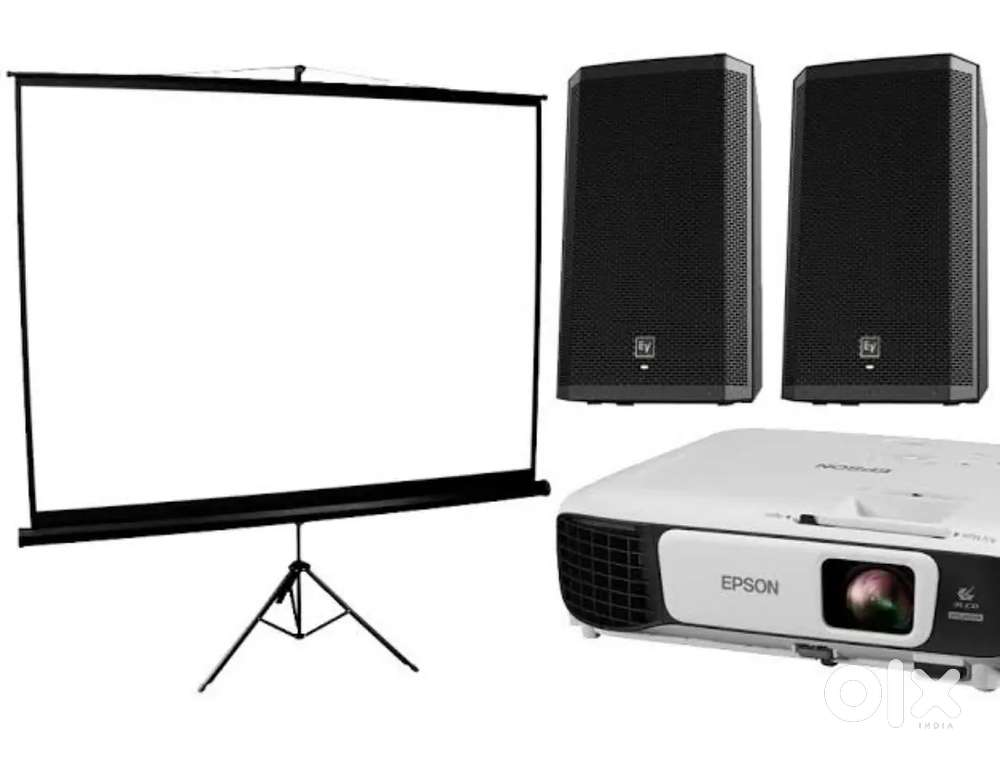 Projector and screen speaker Mike's rentals