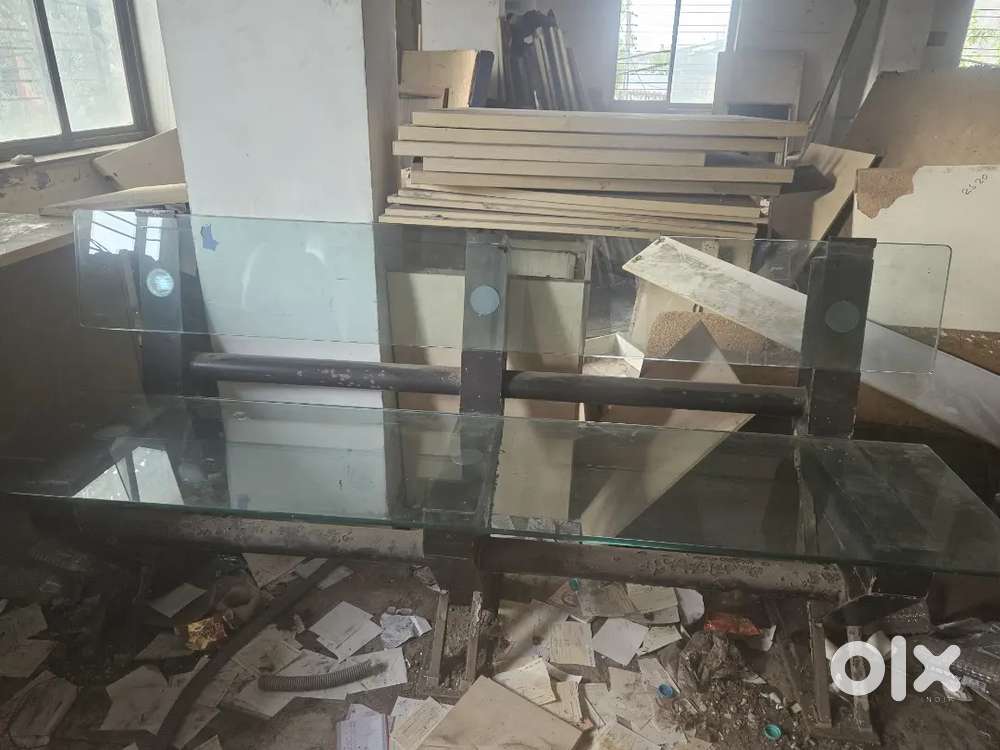 Iron,glass bench office bench. Computer table