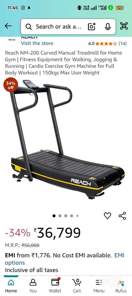 Ethilic curved Treadmil Forsale