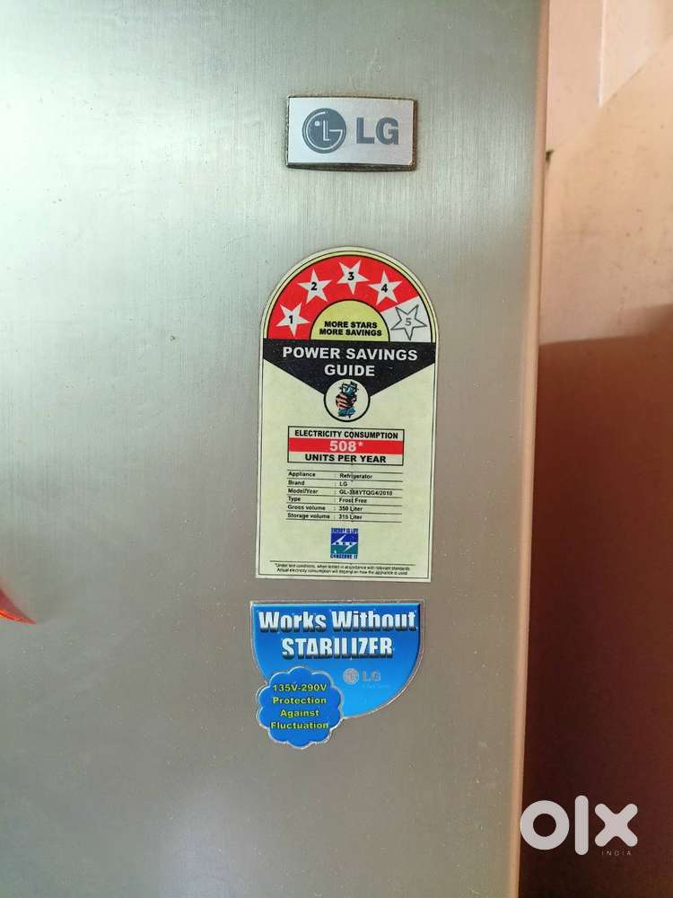 LG Double door 350 Litre storage volume