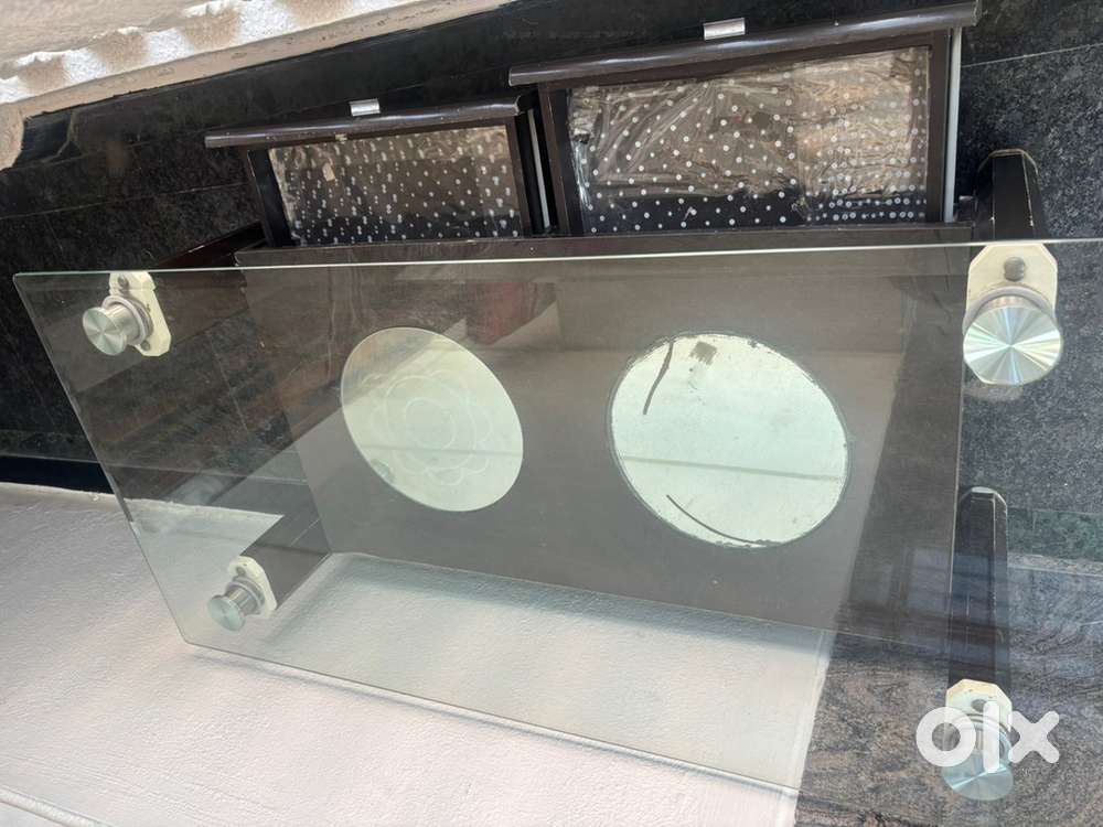 Tea Table with glass top and Drawer