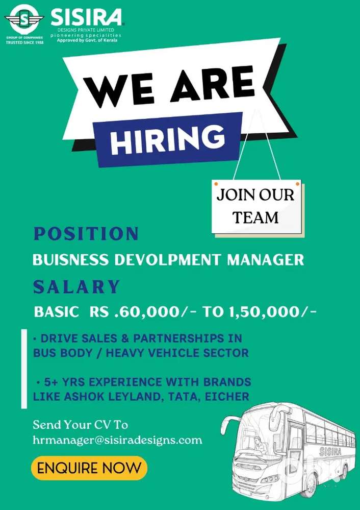 Hiring: Business Development Manager – Bus Body / Heavy Vehicles