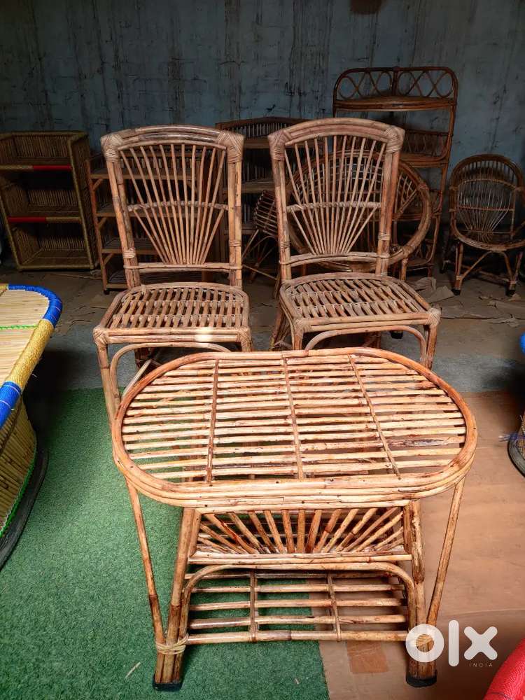 Cane Chair Cane Table Wooden Pidha Wall Decorative Items Mudda Stool