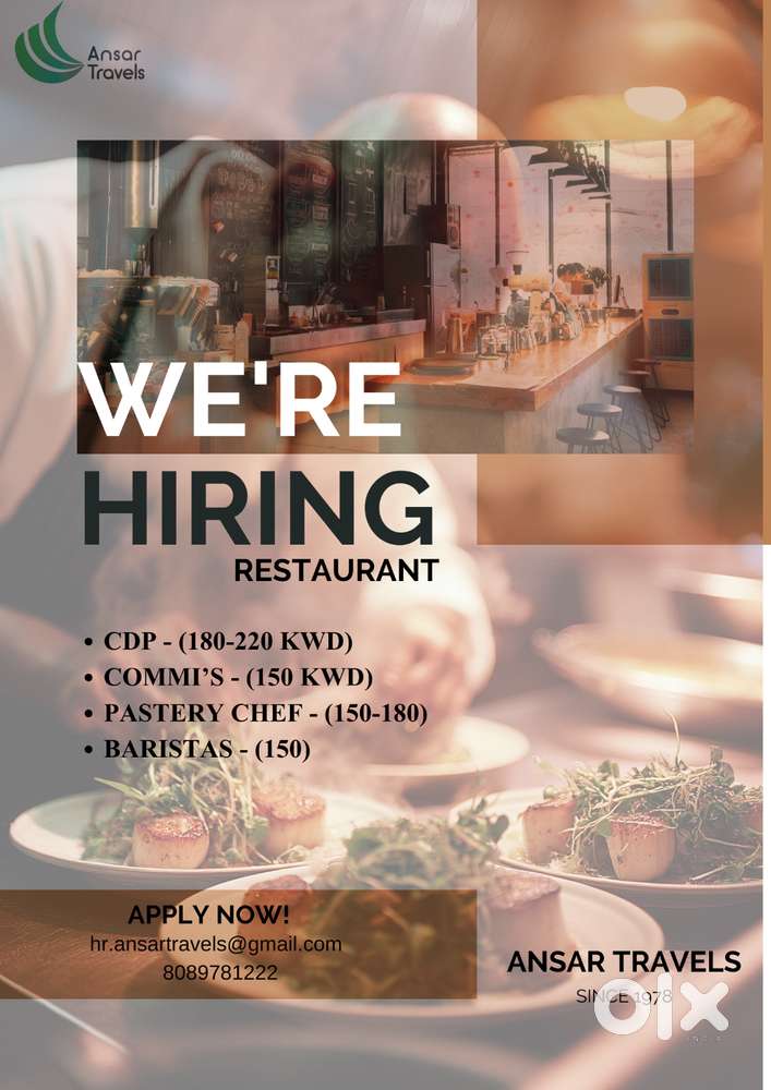 WE ARE HIRING RESTUARANT