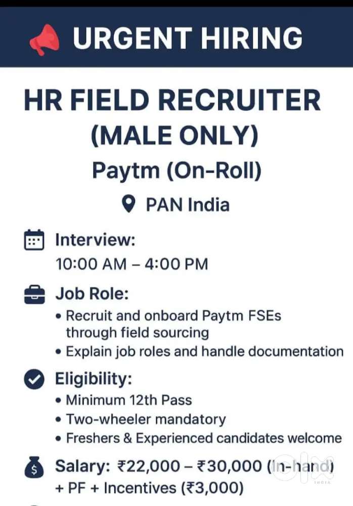 This is feild recruiter position