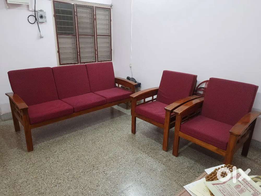 Teak wood sofa 3+1+1