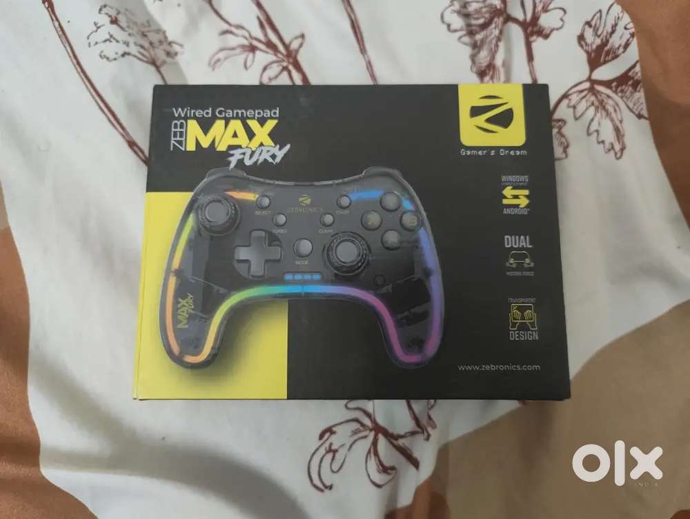 ZEBRONICS Max fury wired game pad  - Transparent