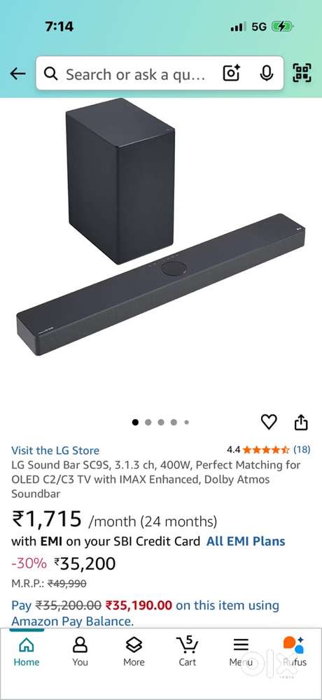 Lg soundbar 8 month old