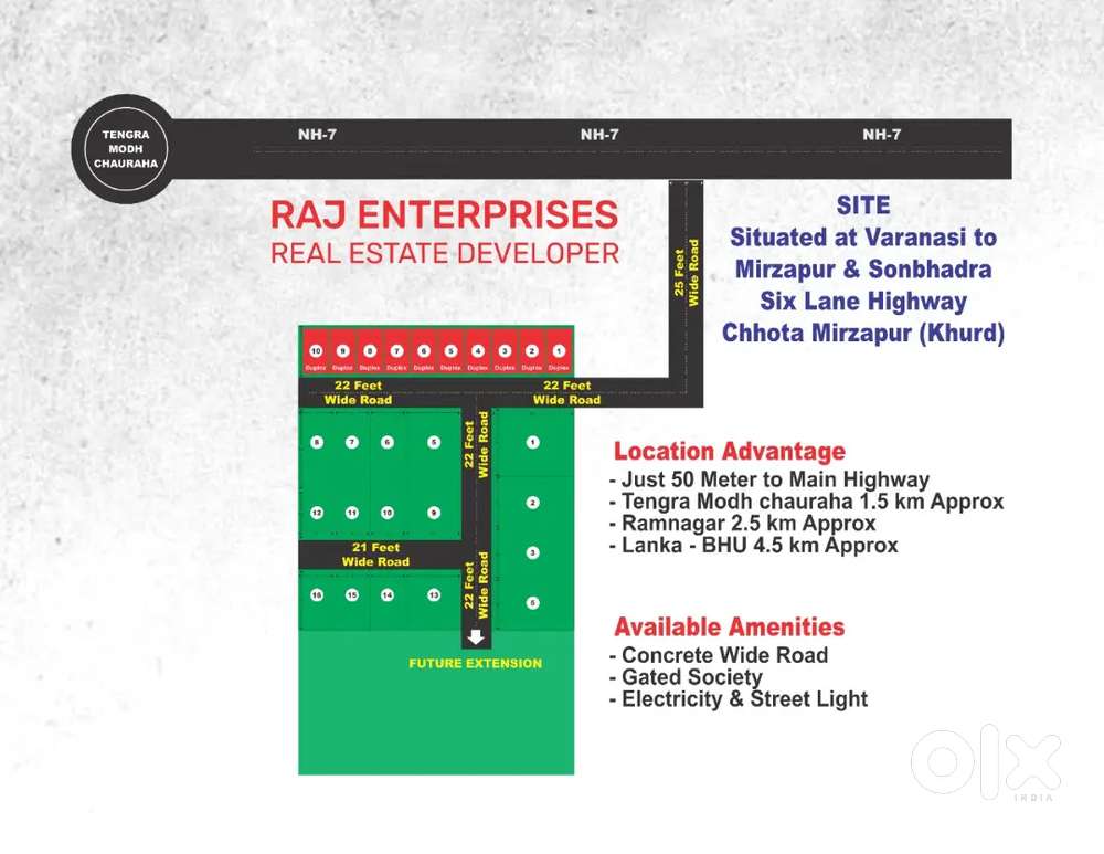 Ramnagar tengada Mod bypass se 1km duri per hai