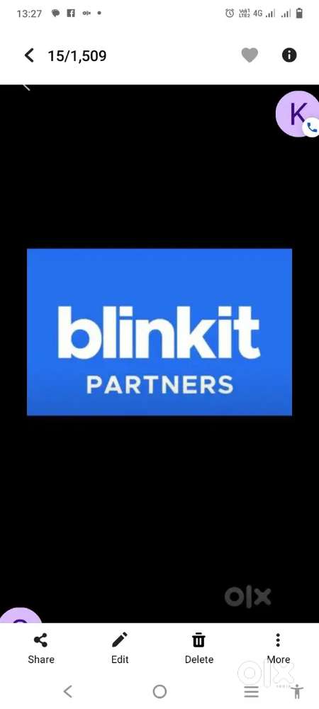 Hiring for gurgaon blinkit delivery boy job