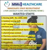 Staff nurse , lab technician, assistant pharmacist,
