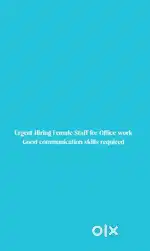 Urgent hiring for front office