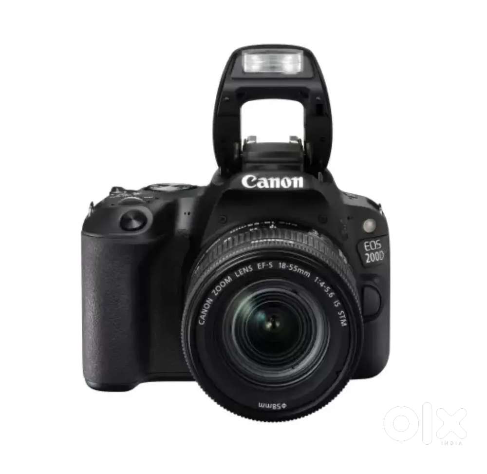 Canon EOS 200D DSLR Camera Body with Lens (Black)
